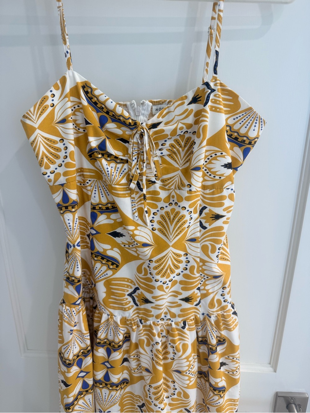 Moon River Yellow Floral Print Spaghetti Strap Midi Dress - Picture 4 of 6